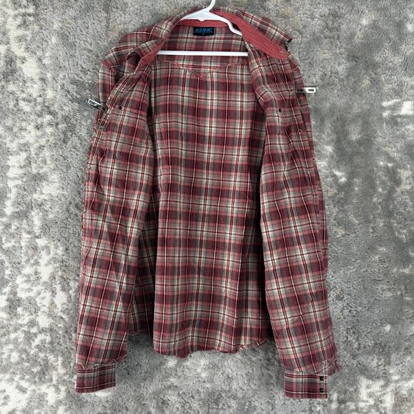 Kuhl Sz S Plaid Cotton Blend Casual Snap Button Top Red Long Sleeve Pocket - Picture 4 of 10